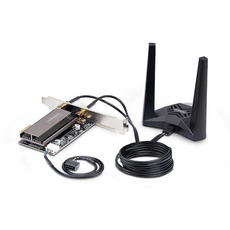 Startech.Com WI-FI 6E PCIE NETWORK CARD WITH BLUETOOTH 5.3, MAGNETIC ANTENNA BASE WITH 3.6FT CABLES,  PAX2235-WIFI-6E-CARD