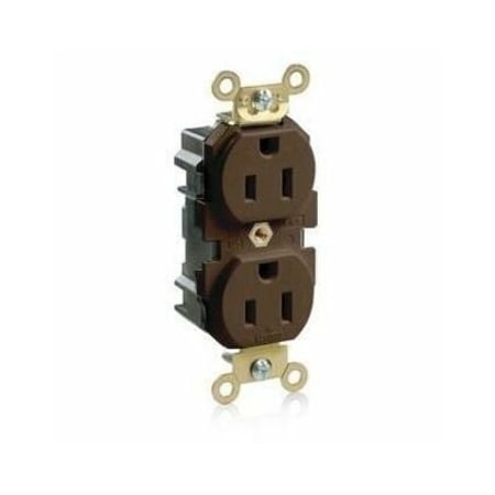 Leviton Straight Blade Receptacle, 5-15R, 15 A, 125V AC, Flush Mount, Self-Grounded M5262