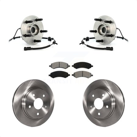 Transit Auto Front Hub Bearing Assembly Disc Brake Rotor & Semi-Metallic Pads Kit For Dodge Ram 1500 KBB-105984