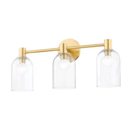 Mitzi Paisley 3 Light Bath And Vanity 4.5 In. Aged Brass H678303-AGB