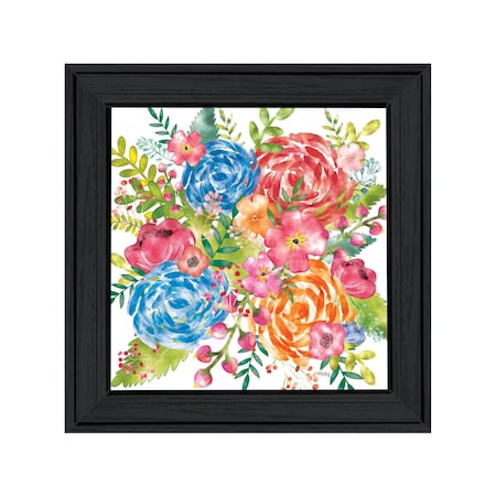 Homeroots Spring Floral Black Framed Print Wall Art 529908