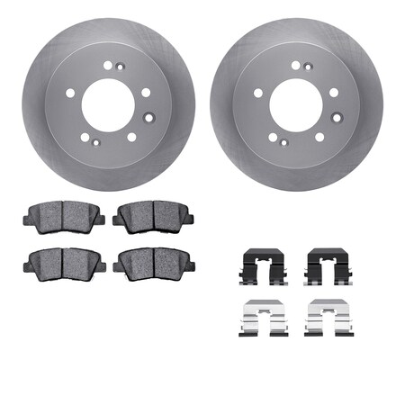 Dynamic Friction Co DFC Brake Rotor with 5000 Brake Pads and Hardware Kit 6512-03276