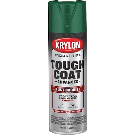 Krylon Industrial Tough Coat 15 Oz. Gloss Dark Green Rust Barrier Spray Enamel K00379008