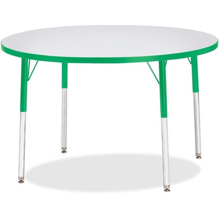 Jonti-Craft Berries Round Activity Table, 42 in. Diameter, A-height, Freckled Gray/Green/Gray 6468JCA119