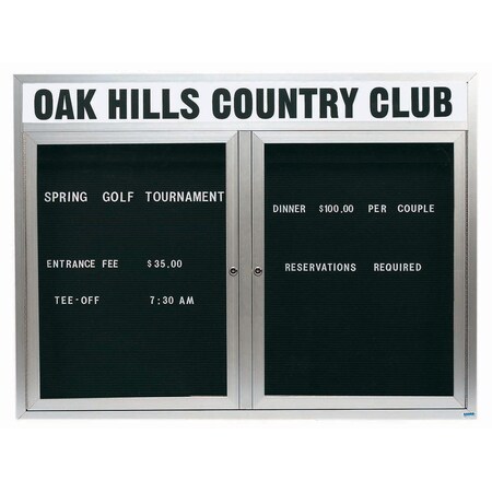 Aarco Outdoor Enclosed Directory w/ Al Frame Header, Clear Satin Anodized Finish, 48''Hx60''W OADC4860H