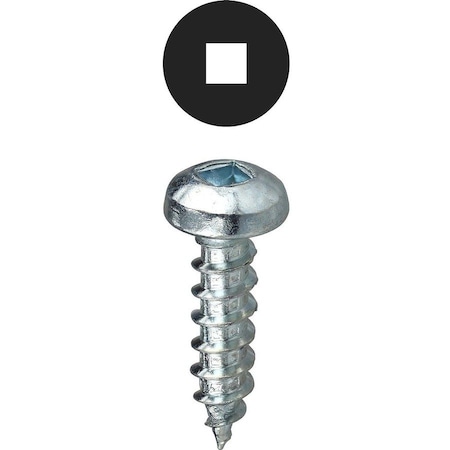 Dottie Sheet Metal Screw, #6 x 1-1/2 in, Zinc Plated Steel Pan Head Square Drive, 100 PK DDSMS6112