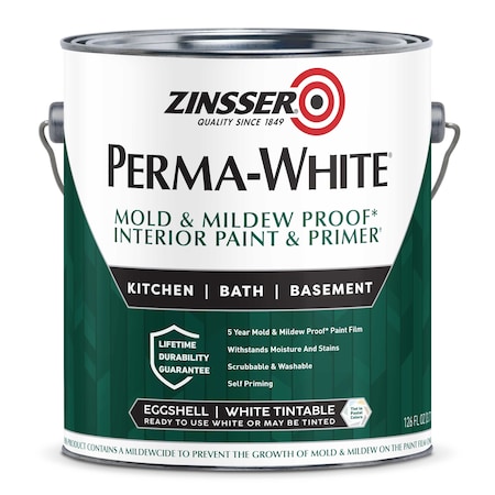 Zinsser Interior Paint, Eggshell, Water Base, Eggshell, 1 gal 2771