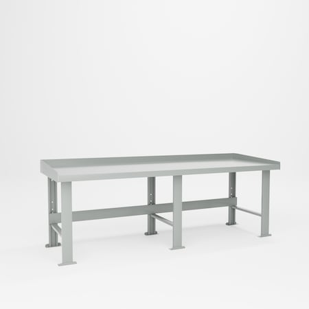 Pucel B-Series Workbench with Back and EndsTop, 96 in W x 34 in D x 32.5 in H, Gray B-3496