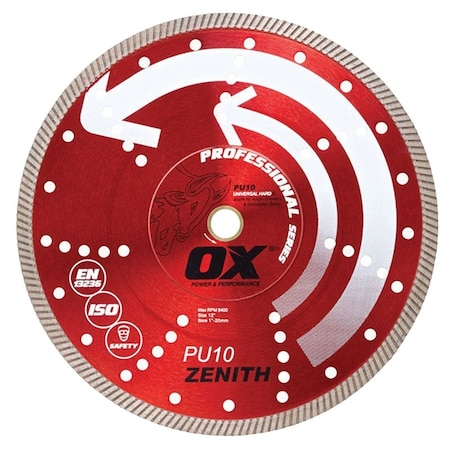 Ox Professional PU10 Superfast Universal Hard Blade, 14 in Dia, 1 to 20 mm Arbor OX-PU10-14