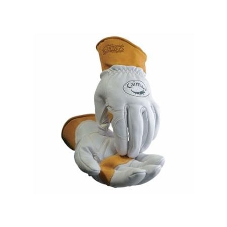 Caiman 1871 Multi-Task Gloves, Boarhide/Goat/Ovis-Hide, Leather, Large, White/Tan 607-1871-L