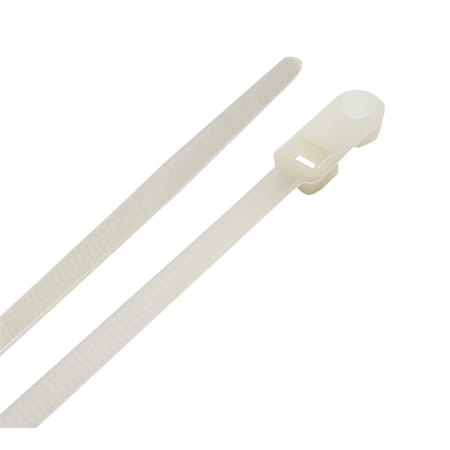 Acoustic Cable Tie, 8 in L, 1.96 in Max Bundle Dia., White, Polypropylene, 50 lb Strength, 20 PK AC2739562