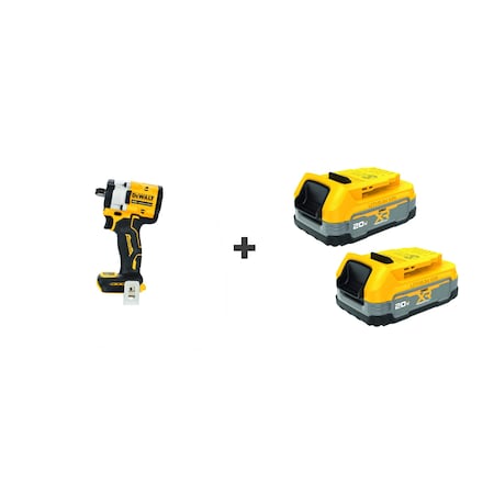 Dewalt 20V Cordless Impact Wrench, 450ft-lb, 1/2 DCF921B/DCBP034-2