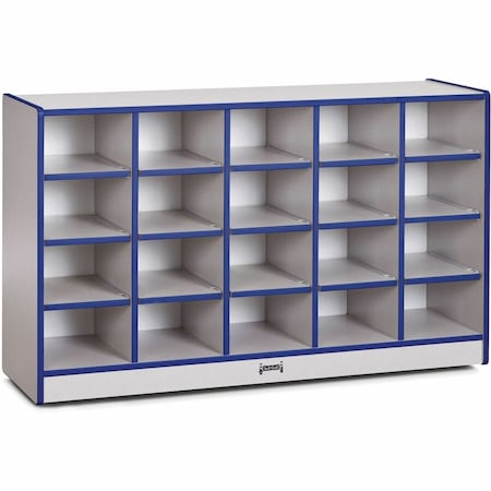 Jonti-Craft Rainbow Accents 20 Cubbie-Tray Mobile Storage, without Trays, Blue 0420JCWW003