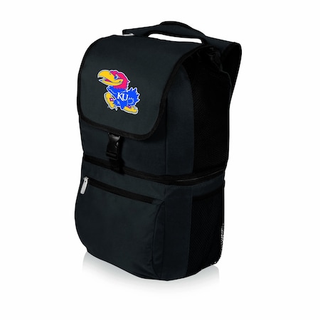Picnic Time Family Of Brands NCAA Kansas Jayhawks Zuma Backpack Cooler - Soft Cooler Backpack - Lunch Cooler, Black 634-00-175-244-0