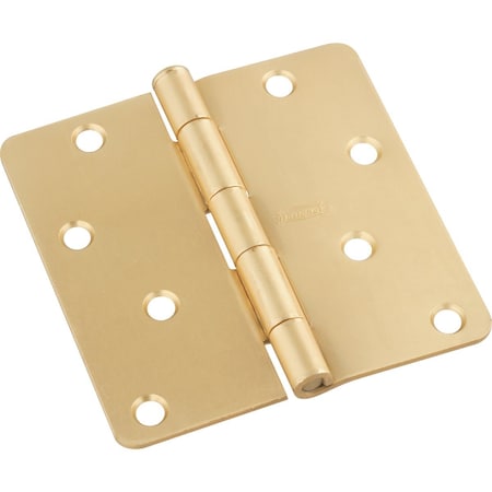 National Hardware 4'' x 1/4'' Radius Satin Brass Door Hinge N830-228