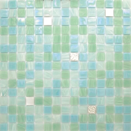 Apollo Tile Mingles 12 in. x 12 in. Glossy Light Aqua Green Glass Mosaic Wall and Floor Tile 20 sqft/case, 20PK MIX2088GN455A