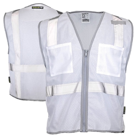 Dome75 Hi-Vis Safety Vest SM/MD Class Non-ANSI/Enhanced Visibility , Zipper 2 Pockets, 1 Mic Tab DV1281
