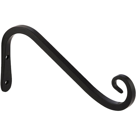 Panacea 5'' Black Powder-Coated Angled Wrought Iron Hanging Plant Bracket 89405