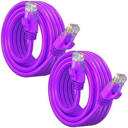 Maximm Cat6 Ethernet Cable 12ft 10Gbps 550MHz UTP, 2PK, Purple, 2PK CAT6CCA-12PU-2PK