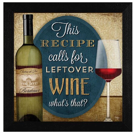 Homeroots Leftover Wine Black Framed Print Wall Art 405467
