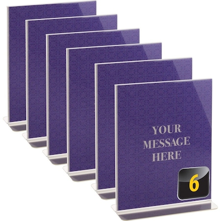 Officemate Vertical Sign Holder - 8.5in Width x 11in Height - 8.50in Holding Width x 11in Holding Height, 6PK 23063