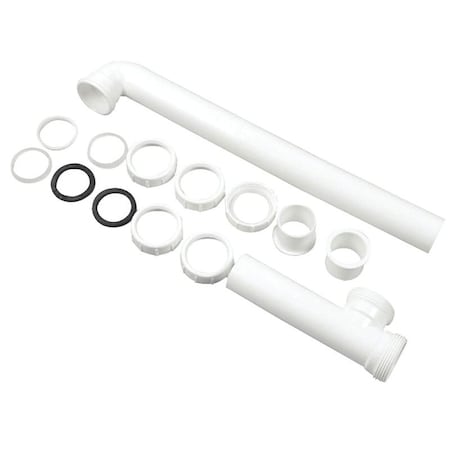 Danco End Outlet Waste Drain Pipe, 1-1/2 in, Slip, Plastic, White 94008