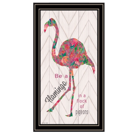 Homeroots Be A Flamingo Black Framed Print Wall Art 529782