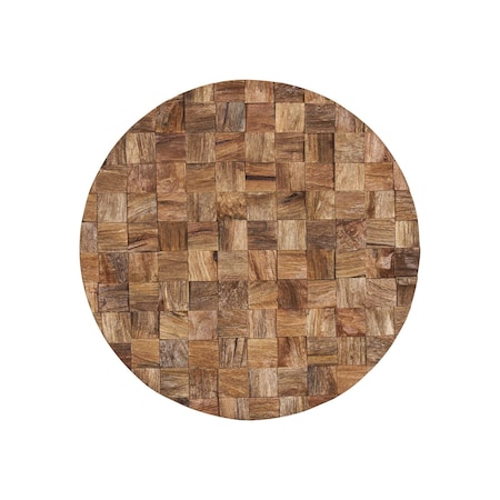 Homeroots Into the Abyss II 24" X 24" Brown Geometric Wood Circle Hanging Dimensional Sculpture 608657
