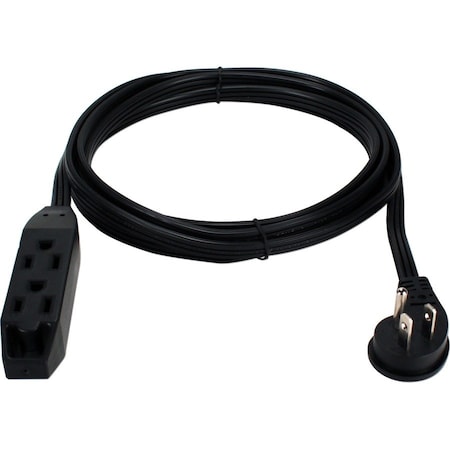 Qvs Extension Cord, 16 AWG, 3 Outlets, 5-15R, Black, 5-15P, 10 ft PC3RX-10