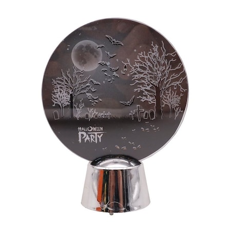 Santas Forest LED Luminous Acrylic Plate, 5-1/2 in H, Plastic, Black/Orange, Internal Light, Indoor, Outdoor 99933