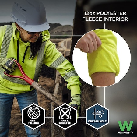 Ergodyne Hi-Vis Sweatshirt, 3XL, Lime 23117