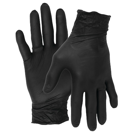Performance Tool Disposable Gloves, 3.5 mil Palm, Nitrile, M, Black W89011