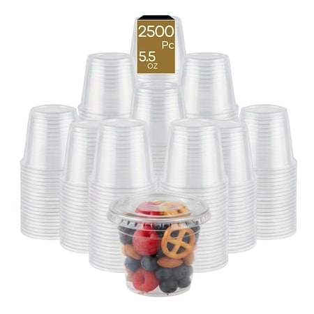Eco Harmony Products Portion Cup with Lid, Plastic, 5.5oz, 2500PK 804640