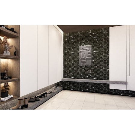 Emser Tile Elegan Series Porcelain Mosaic Tile, 14 in L Tile, 10 in W Tile, Pressed Edge, Nero, 20PK W95ELEGNE1013MTKM