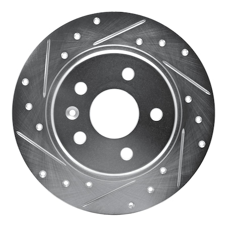 Dynamic Friction Co DFC Brake Rotor - Drilled and Slotted - Silver 631-47052L