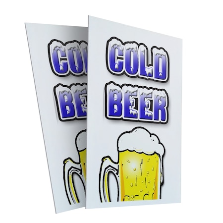 Signmission Cold Beer, Plastic Signs Only 24 Inch x 36 Inch, Corrugated Plastic, 2PK CSB-2436-2PACK-Cold Beer