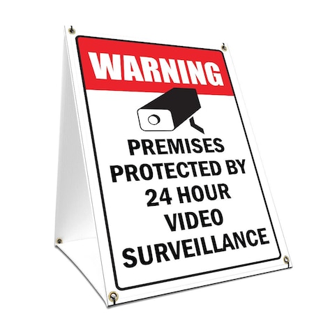 Signmission Video Surveillance, 36 Inch x 24 Inch A-frame Yard Sign, Plastic Sign SBC-2436-Video Surveillance