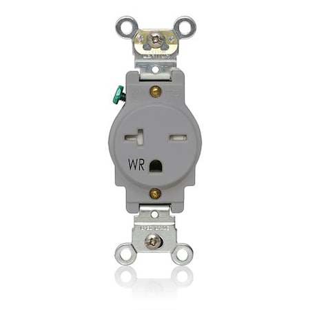 Leviton Single Receptacle Outlet, 20A, Gray, 250V W5461-TGY