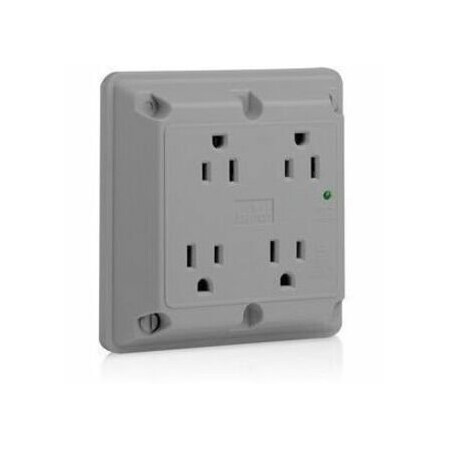 Leviton Surge Protector Four-In-1 Receptacle, 15 Amp, 125 Volt, 5-15R NEMA, Gray 5480-GY