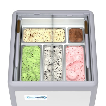 Koolmore 26 in. Gelato Dipping Cabinet Display Freezer with Sliding Glass Door, 6 Cu. Ft. KM-GDC-26SD KM-GDC-26SD