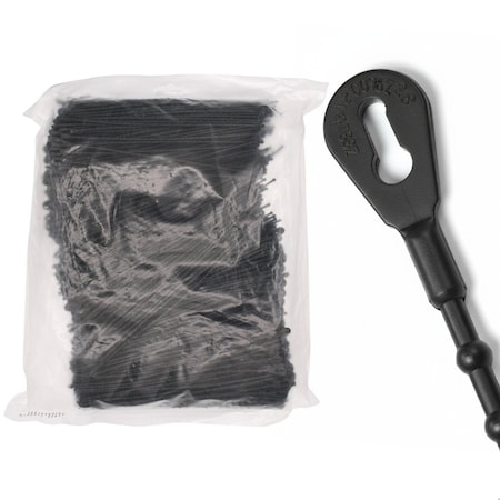 Cable Ties Unlimited Beaded Cable Tie, 8 in L, 75 lb Strength, 2.2 in Max Bundle Dia, Nylon 6/6, UV-Rated, Black, 1000PK Bead-8-75-0M