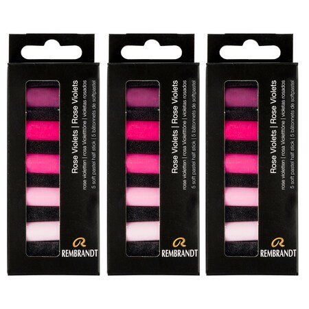 Rembrandt Soft Pastels Micro Sets, Rose Violets Per Set, 5 Half Sticks, 3 Sets, 3PK 31820505
