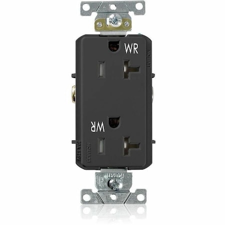 Leviton Receptacle Outlet, 20A, Black, 125V WTD20-E
