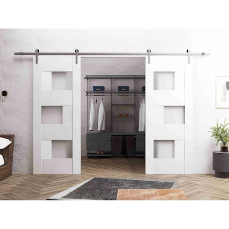 Vdomdoors Barn Interior Door, 24" x 84", White SETE6933DB-S-WS-36