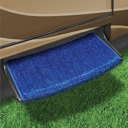 Presto Fit STEPS AND STEP RUGS RV Wrap Around Hook And Spring 22 Inch Width Imperial Blue Outdoor Turf With 2-0204
