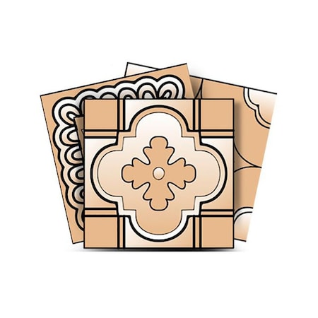 Homeroots 6" X 6" Shades Of Taupe Mosaic Peel And Stick Removable Tiles 390920