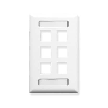 Icc -IC107S06WH Faceplate With Station Id - 6 Port ICC-IC107S06WH