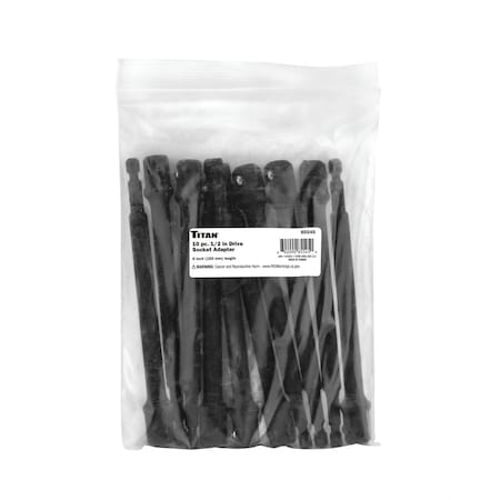 Titan 10 Pk. 1/2 In. Dr. 6 In. Socket Adapter 85545