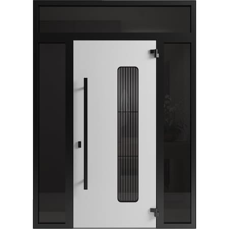Vdomdoors Front Exterior Aluminum Door Ronex0511 Bronze Oak Prehung Entry Steel Metal Modern Painted RONEX0511EXD-BRW-W16+36+16xH80+14-LH-I