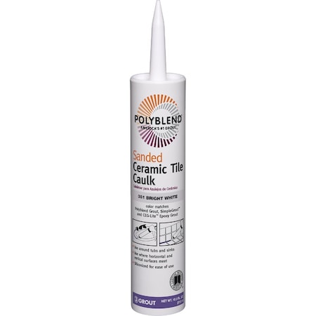 Custom Building Products Polyblend 10.5 Oz. No, 381 Bright White Sanded Ceramic Tile Caulk PC38110S-6